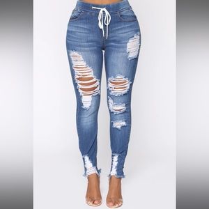 Fashion Nova Drawstring Jeans